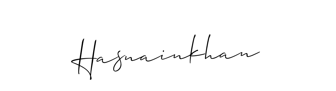 Design your own signature with our free online signature maker. With this signature software, you can create a handwritten (Allison_Script) signature for name Hasnainkhan. Hasnainkhan signature style 2 images and pictures png