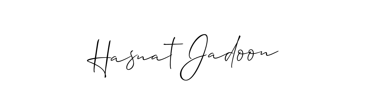 How to make Hasnat Jadoon signature? Allison_Script is a professional autograph style. Create handwritten signature for Hasnat Jadoon name. Hasnat Jadoon signature style 2 images and pictures png