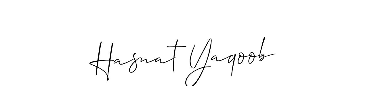 Also we have Hasnat Yaqoob name is the best signature style. Create professional handwritten signature collection using Allison_Script autograph style. Hasnat Yaqoob signature style 2 images and pictures png