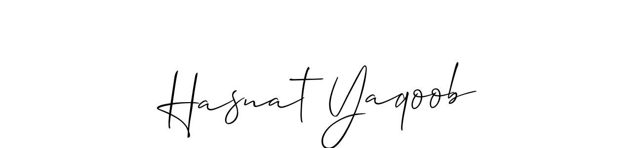 Create a beautiful signature design for name Hasnat Yaqoob. With this signature (Allison_Script) fonts, you can make a handwritten signature for free. Hasnat Yaqoob signature style 2 images and pictures png
