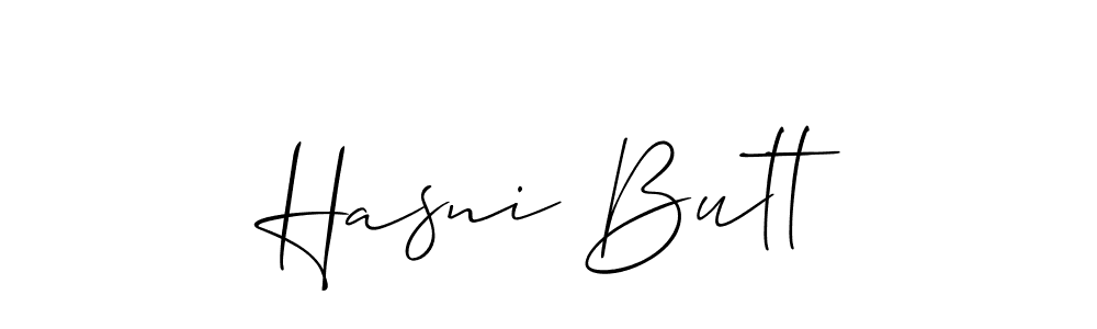 Also we have Hasni Butt name is the best signature style. Create professional handwritten signature collection using Allison_Script autograph style. Hasni Butt signature style 2 images and pictures png