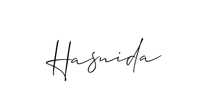 if you are searching for the best signature style for your name Hasnida. so please give up your signature search. here we have designed multiple signature styles  using Allison_Script. Hasnida signature style 2 images and pictures png
