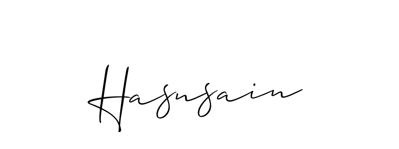 Hasnsain stylish signature style. Best Handwritten Sign (Allison_Script) for my name. Handwritten Signature Collection Ideas for my name Hasnsain. Hasnsain signature style 2 images and pictures png