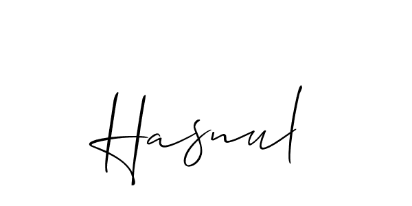 The best way (Allison_Script) to make a short signature is to pick only two or three words in your name. The name Hasnul include a total of six letters. For converting this name. Hasnul signature style 2 images and pictures png