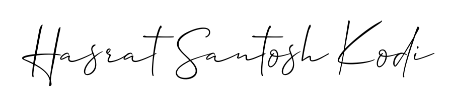 A stylish, flowing autograph style designed for name Hasrat Santosh Kodi using Allison_Script typography. Perfect for digital creative projects. Hasrat Santosh Kodi signature style 2 images and pictures png