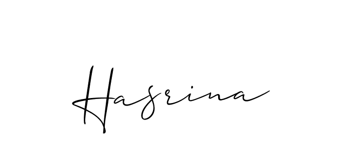 Create a beautiful signature design for name Hasrina. With this signature (Allison_Script) fonts, you can make a handwritten signature for free. Hasrina signature style 2 images and pictures png