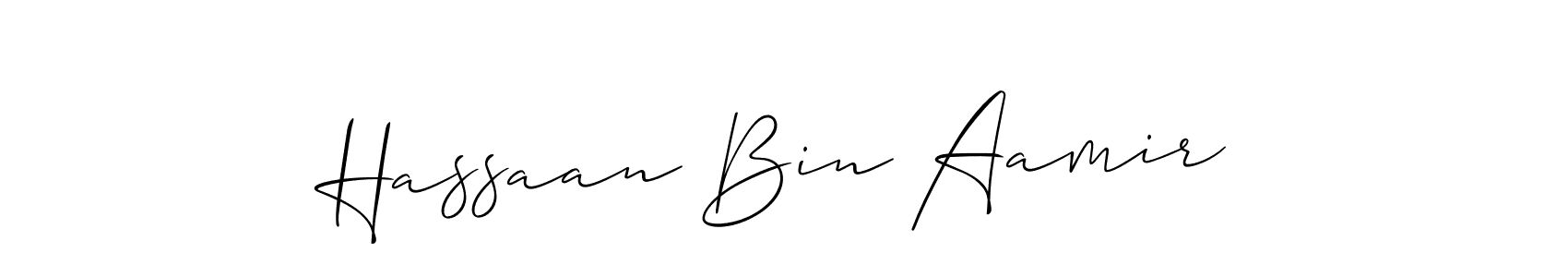 Design your own signature with our free online signature maker. With this signature software, you can create a handwritten (Allison_Script) signature for name Hassaan Bin Aamir. Hassaan Bin Aamir signature style 2 images and pictures png