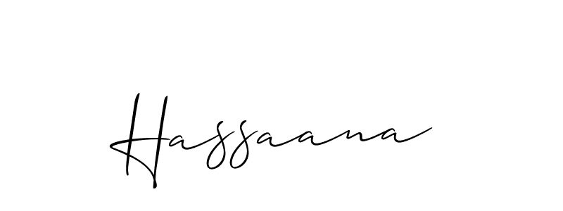 Make a beautiful signature design for name Hassaana. With this signature (Allison_Script) style, you can create a handwritten signature for free. Hassaana signature style 2 images and pictures png