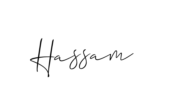 How to make Hassam signature? Allison_Script is a professional autograph style. Create handwritten signature for Hassam name. Hassam signature style 2 images and pictures png