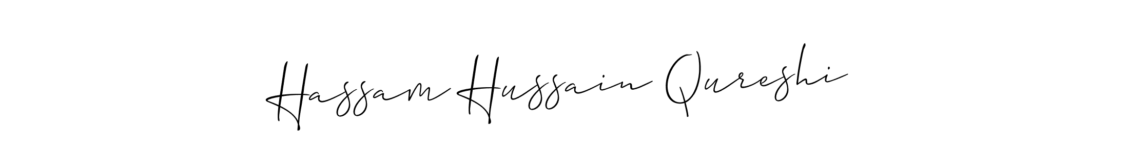 Create a beautiful signature design for name Hassam Hussain Qureshi. With this signature (Allison_Script) fonts, you can make a handwritten signature for free. Hassam Hussain Qureshi signature style 2 images and pictures png