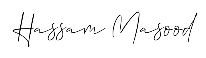 A sleek calligraphic signature for name Hassam Masood utilizing Allison_Script styling. Great for adding personal signatures to photos and art. Hassam Masood signature style 2 images and pictures png