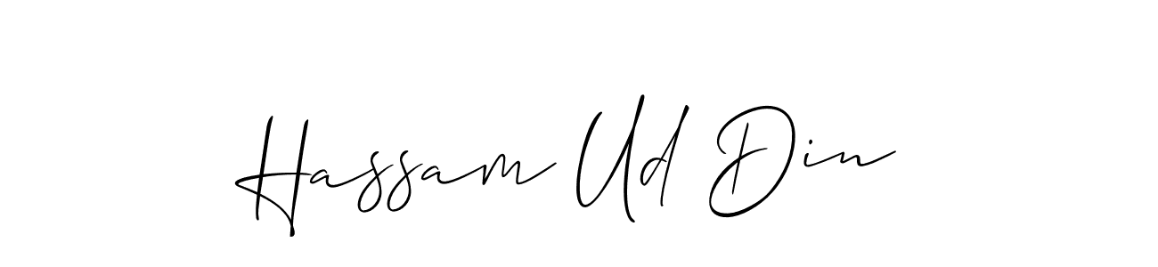 Similarly Allison_Script is the best handwritten signature design. Signature creator online .You can use it as an online autograph creator for name Hassam Ud Din. Hassam Ud Din signature style 2 images and pictures png