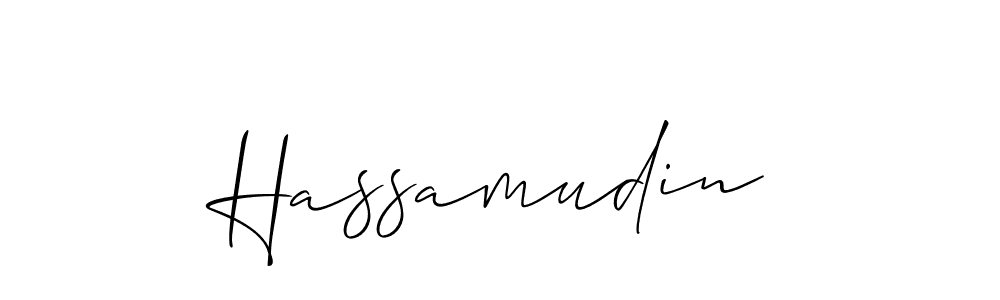 How to make Hassamudin name signature. Use Allison_Script style for creating short signs online. This is the latest handwritten sign. Hassamudin signature style 2 images and pictures png