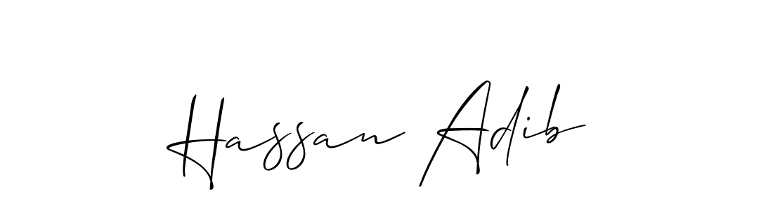 The best way (Allison_Script) to make a short signature is to pick only two or three words in your name. The name Hassan Adib include a total of six letters. For converting this name. Hassan Adib signature style 2 images and pictures png
