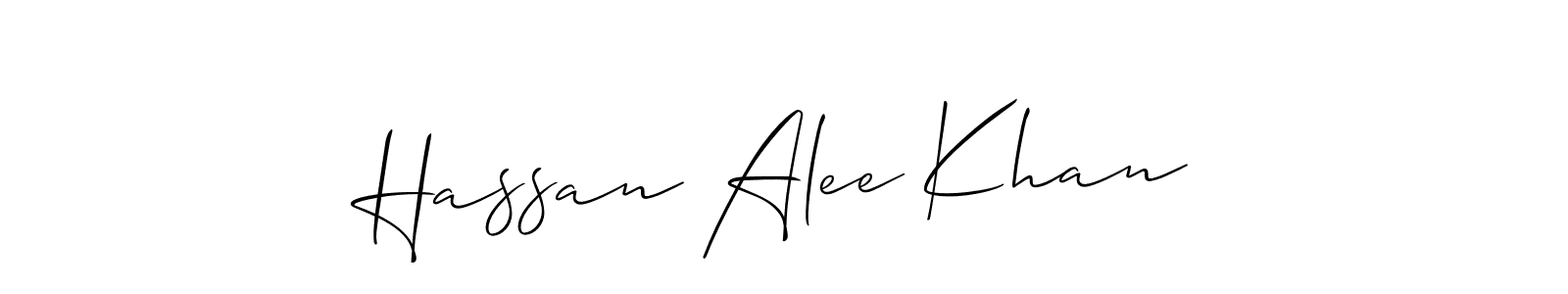 It looks lik you need a new signature style for name Hassan Alee Khan. Design unique handwritten (Allison_Script) signature with our free signature maker in just a few clicks. Hassan Alee Khan signature style 2 images and pictures png