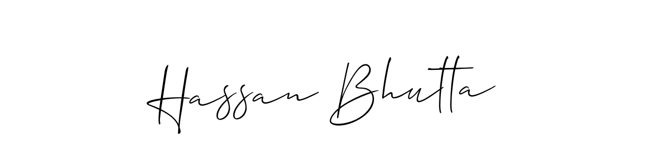 It looks lik you need a new signature style for name Hassan Bhutta. Design unique handwritten (Allison_Script) signature with our free signature maker in just a few clicks. Hassan Bhutta signature style 2 images and pictures png