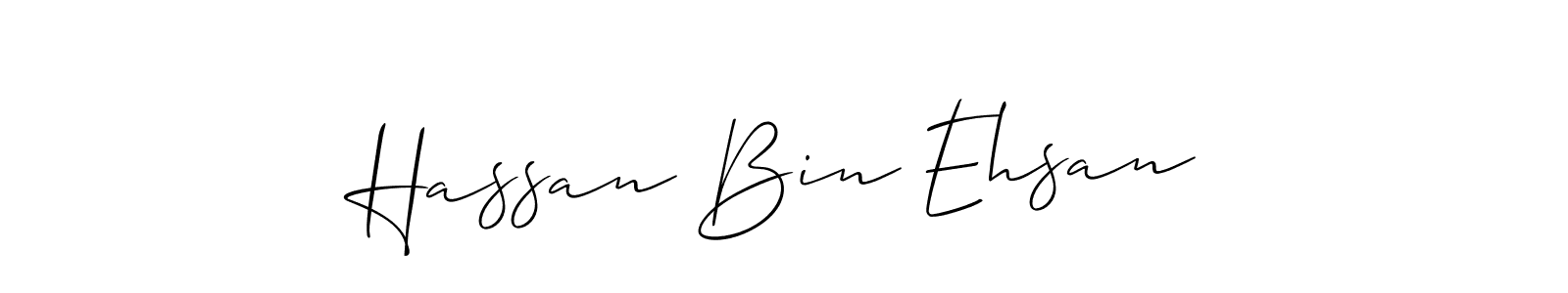 How to Draw Hassan Bin Ehsan signature style? Allison_Script is a latest design signature styles for name Hassan Bin Ehsan. Hassan Bin Ehsan signature style 2 images and pictures png