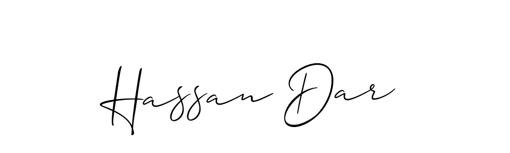 Create a beautiful signature design for name Hassan Dar. With this signature (Allison_Script) fonts, you can make a handwritten signature for free. Hassan Dar signature style 2 images and pictures png