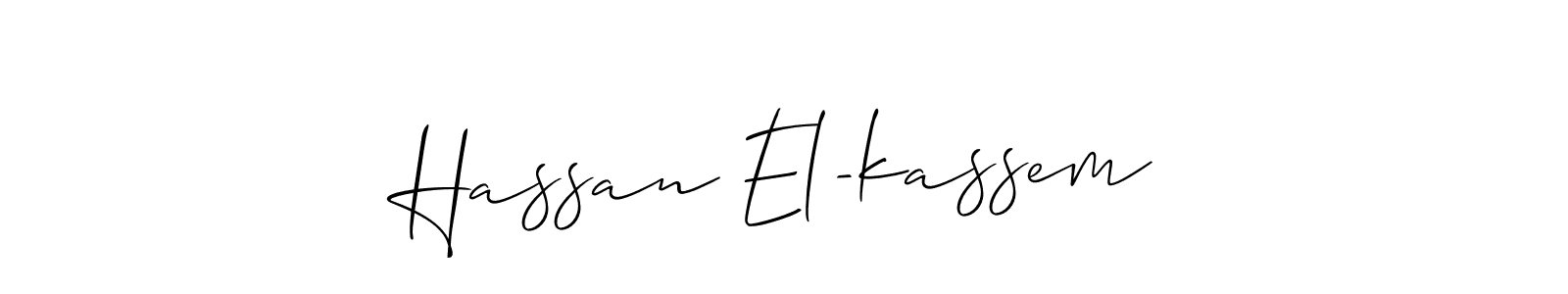 Make a beautiful signature design for name Hassan El-kassem. With this signature (Allison_Script) style, you can create a handwritten signature for free. Hassan El-kassem signature style 2 images and pictures png