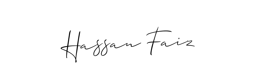 Use a signature maker to create a handwritten signature online. With this signature software, you can design (Allison_Script) your own signature for name Hassan Faiz. Hassan Faiz signature style 2 images and pictures png
