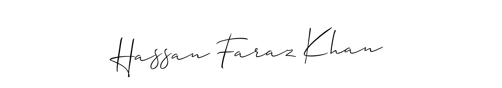Use a signature maker to create a handwritten signature online. With this signature software, you can design (Allison_Script) your own signature for name Hassan Faraz Khan. Hassan Faraz Khan signature style 2 images and pictures png