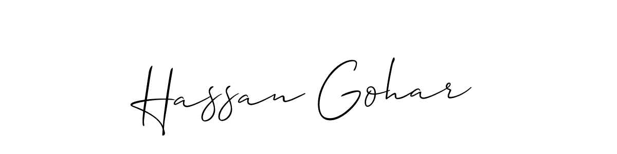 How to Draw Hassan Gohar signature style? Allison_Script is a latest design signature styles for name Hassan Gohar. Hassan Gohar signature style 2 images and pictures png