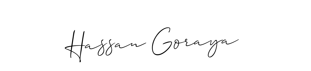 if you are searching for the best signature style for your name Hassan Goraya. so please give up your signature search. here we have designed multiple signature styles  using Allison_Script. Hassan Goraya signature style 2 images and pictures png