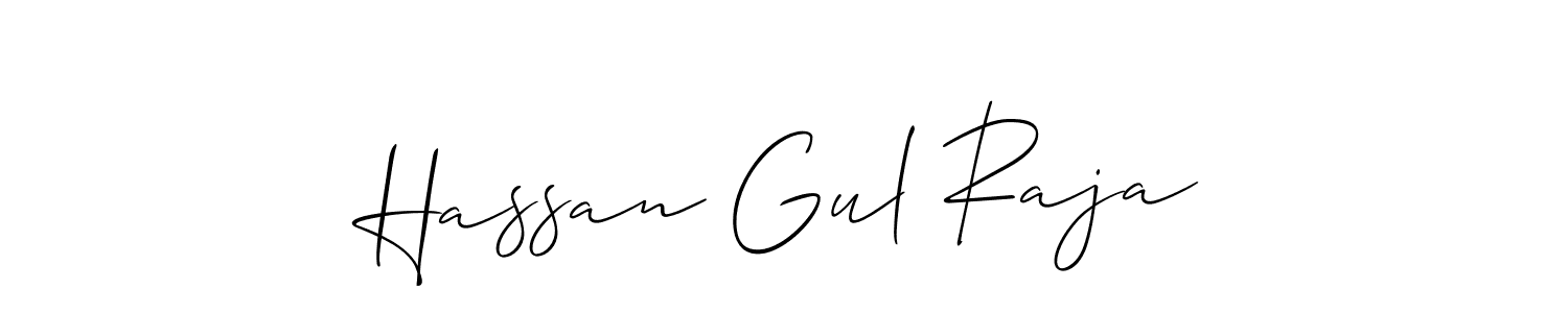 Use a signature maker to create a handwritten signature online. With this signature software, you can design (Allison_Script) your own signature for name Hassan Gul Raja. Hassan Gul Raja signature style 2 images and pictures png