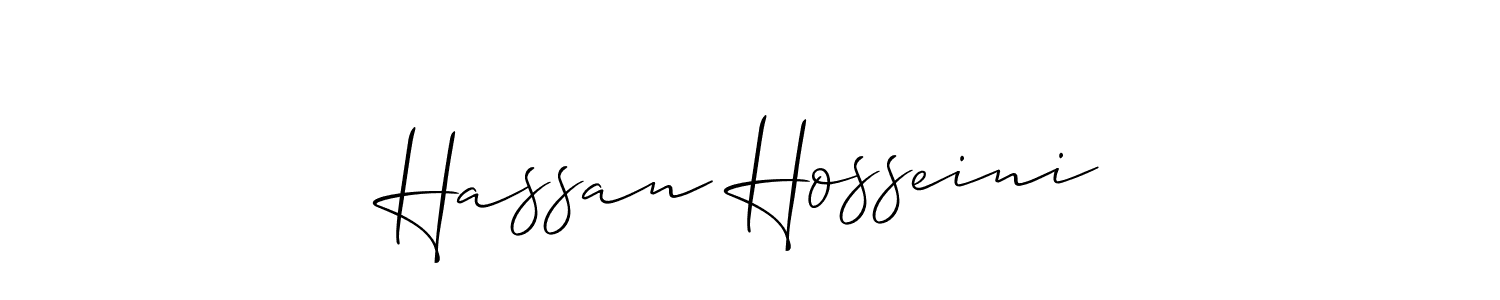 You should practise on your own different ways (Allison_Script) to write your name (Hassan Hosseini) in signature. don't let someone else do it for you. Hassan Hosseini signature style 2 images and pictures png