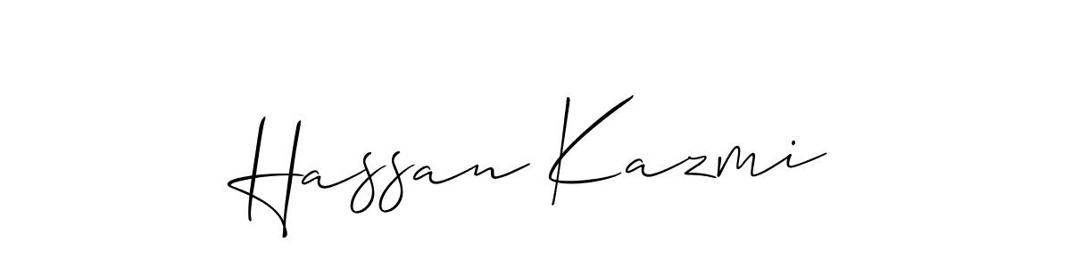 Design your own signature with our free online signature maker. With this signature software, you can create a handwritten (Allison_Script) signature for name Hassan Kazmi. Hassan Kazmi signature style 2 images and pictures png