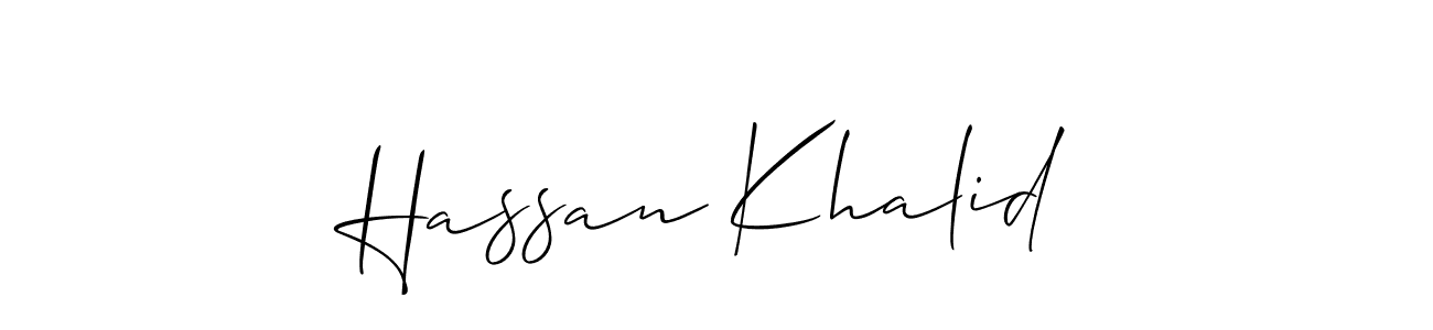 You should practise on your own different ways (Allison_Script) to write your name (Hassan Khalid) in signature. don't let someone else do it for you. Hassan Khalid signature style 2 images and pictures png