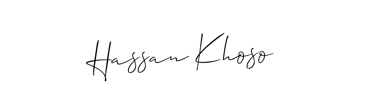 Design your own signature with our free online signature maker. With this signature software, you can create a handwritten (Allison_Script) signature for name Hassan Khoso. Hassan Khoso signature style 2 images and pictures png