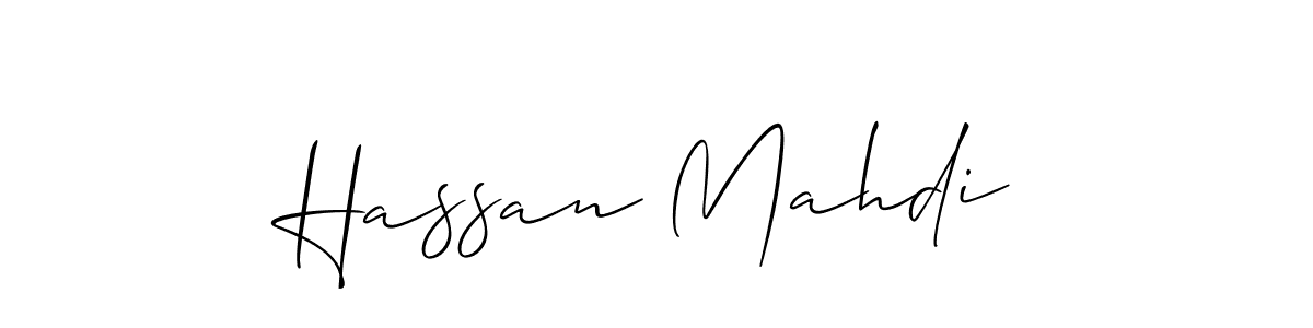 The best way (Allison_Script) to make a short signature is to pick only two or three words in your name. The name Hassan Mahdi include a total of six letters. For converting this name. Hassan Mahdi signature style 2 images and pictures png