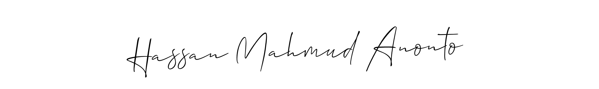 How to make Hassan Mahmud Anonto signature? Allison_Script is a professional autograph style. Create handwritten signature for Hassan Mahmud Anonto name. Hassan Mahmud Anonto signature style 2 images and pictures png