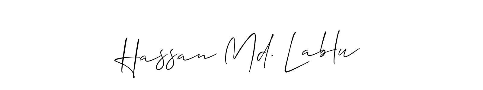 Create a beautiful signature design for name Hassan Md. Lablu. With this signature (Allison_Script) fonts, you can make a handwritten signature for free. Hassan Md. Lablu signature style 2 images and pictures png