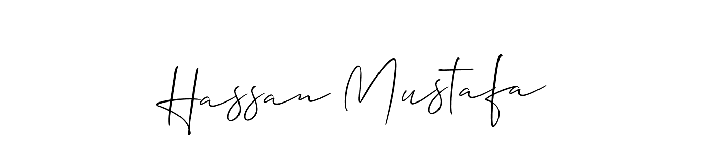 Make a short Hassan Mustafa signature style. Manage your documents anywhere anytime using Allison_Script. Create and add eSignatures, submit forms, share and send files easily. Hassan Mustafa signature style 2 images and pictures png