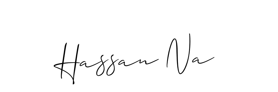 Use a signature maker to create a handwritten signature online. With this signature software, you can design (Allison_Script) your own signature for name Hassan Na. Hassan Na signature style 2 images and pictures png