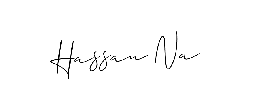 How to make Hassan Na name signature. Use Allison_Script style for creating short signs online. This is the latest handwritten sign. Hassan Na signature style 2 images and pictures png