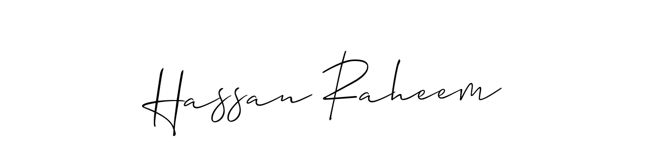 Hassan Raheem stylish signature style. Best Handwritten Sign (Allison_Script) for my name. Handwritten Signature Collection Ideas for my name Hassan Raheem. Hassan Raheem signature style 2 images and pictures png