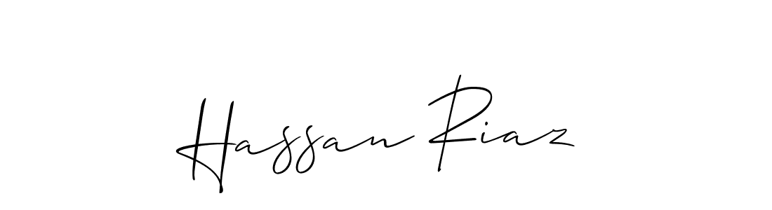 Make a beautiful signature design for name Hassan Riaz. With this signature (Allison_Script) style, you can create a handwritten signature for free. Hassan Riaz signature style 2 images and pictures png