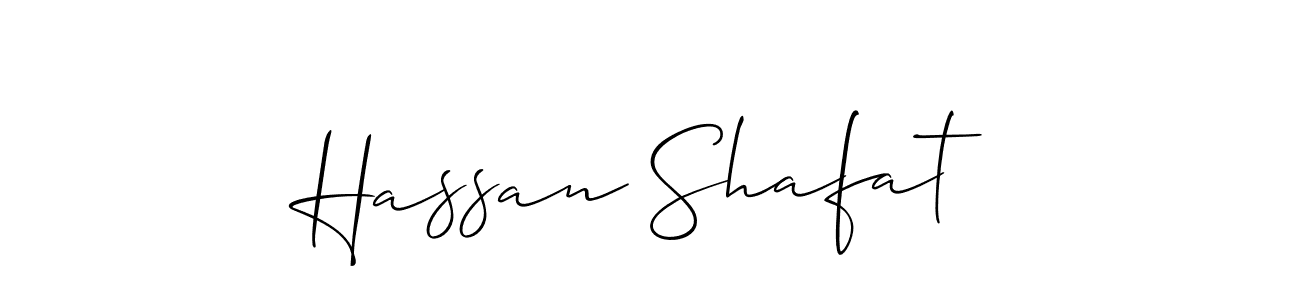 Also we have Hassan Shafat name is the best signature style. Create professional handwritten signature collection using Allison_Script autograph style. Hassan Shafat signature style 2 images and pictures png