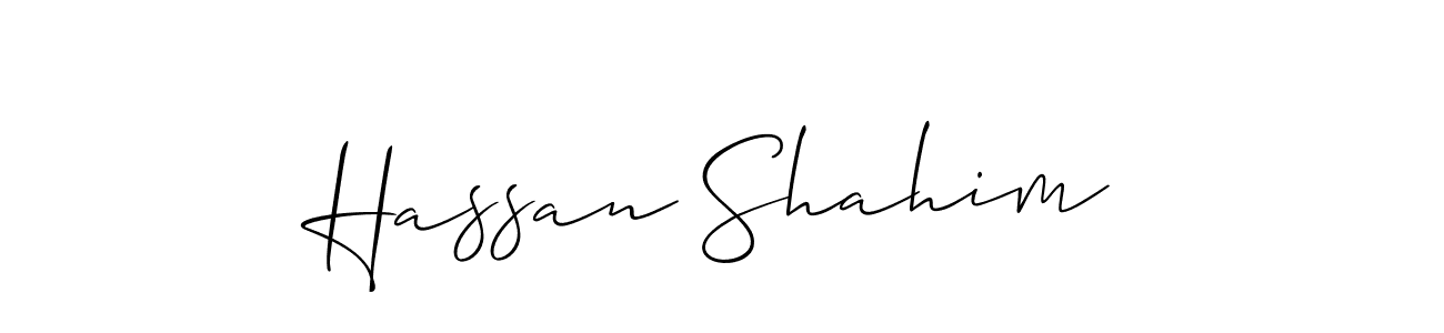 Also we have Hassan Shahim name is the best signature style. Create professional handwritten signature collection using Allison_Script autograph style. Hassan Shahim signature style 2 images and pictures png