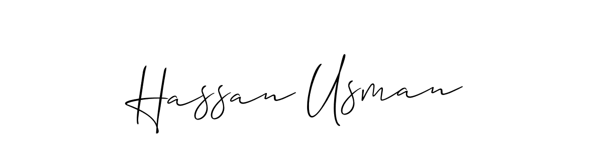 Also we have Hassan Usman name is the best signature style. Create professional handwritten signature collection using Allison_Script autograph style. Hassan Usman signature style 2 images and pictures png