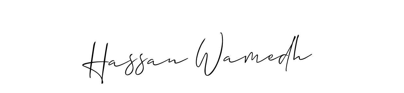 Create a beautiful signature design for name Hassan Wamedh. With this signature (Allison_Script) fonts, you can make a handwritten signature for free. Hassan Wamedh signature style 2 images and pictures png