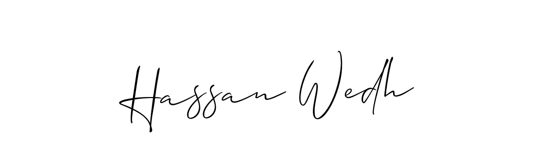 if you are searching for the best signature style for your name Hassan Wedh. so please give up your signature search. here we have designed multiple signature styles  using Allison_Script. Hassan Wedh signature style 2 images and pictures png
