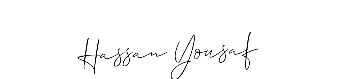 Also You can easily find your signature by using the search form. We will create Hassan Yousaf name handwritten signature images for you free of cost using Allison_Script sign style. Hassan Yousaf signature style 2 images and pictures png