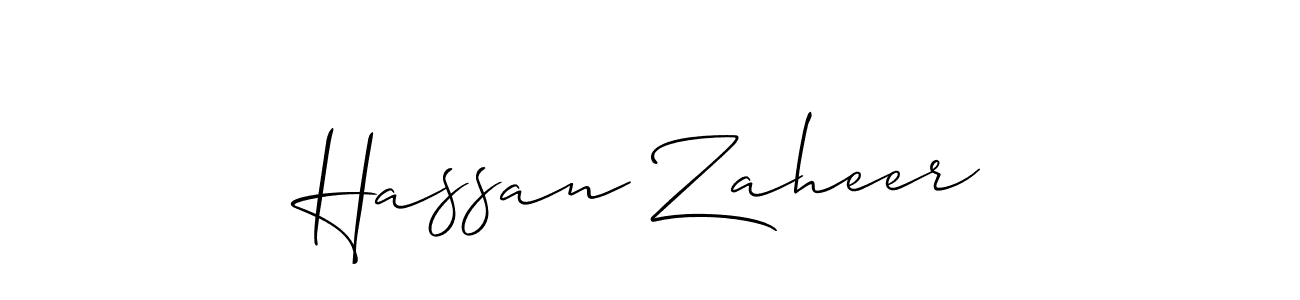 Also we have Hassan Zaheer name is the best signature style. Create professional handwritten signature collection using Allison_Script autograph style. Hassan Zaheer signature style 2 images and pictures png