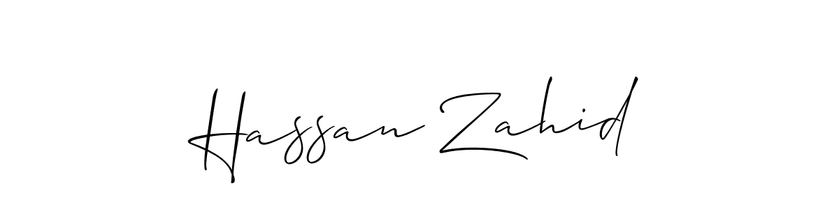 Allison_Script is a professional signature style that is perfect for those who want to add a touch of class to their signature. It is also a great choice for those who want to make their signature more unique. Get Hassan Zahid name to fancy signature for free. Hassan Zahid signature style 2 images and pictures png