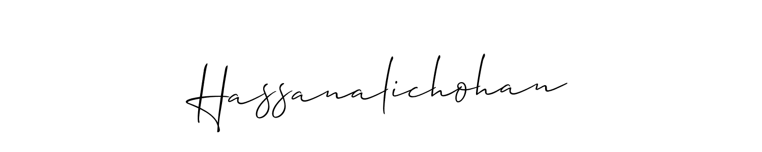 Create a beautiful signature design for name Hassanalichohan. With this signature (Allison_Script) fonts, you can make a handwritten signature for free. Hassanalichohan signature style 2 images and pictures png