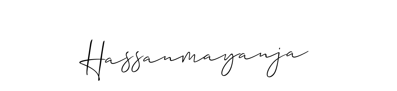 Use a signature maker to create a handwritten signature online. With this signature software, you can design (Allison_Script) your own signature for name Hassanmayanja. Hassanmayanja signature style 2 images and pictures png